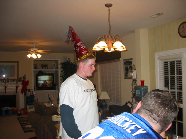 Pat in new years hat